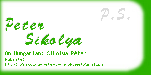 peter sikolya business card